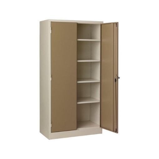 Supplywise steel stationery cupboard similar to the Builders Warehouse ivory karoo steel stationery cupboard with 4 shelves and 2 doors.
