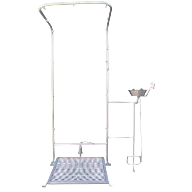 SW double column safety, similar to portable eyewash shower, laboratory shower from afrisupply,delta heatlh,.