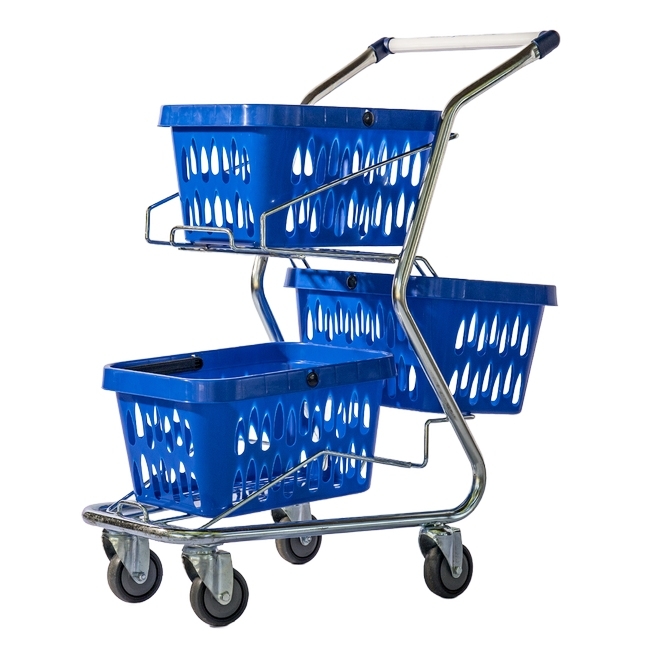 SW steel shopping, similar to 2 basket shopping trolley from epacon,makro,displayrite,.