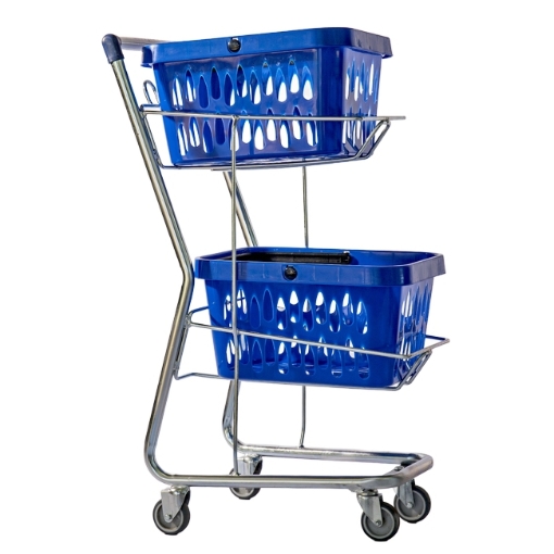 SW steel shopping, similar to 2 basket shopping trolley from trolleyquip,caslad,.
