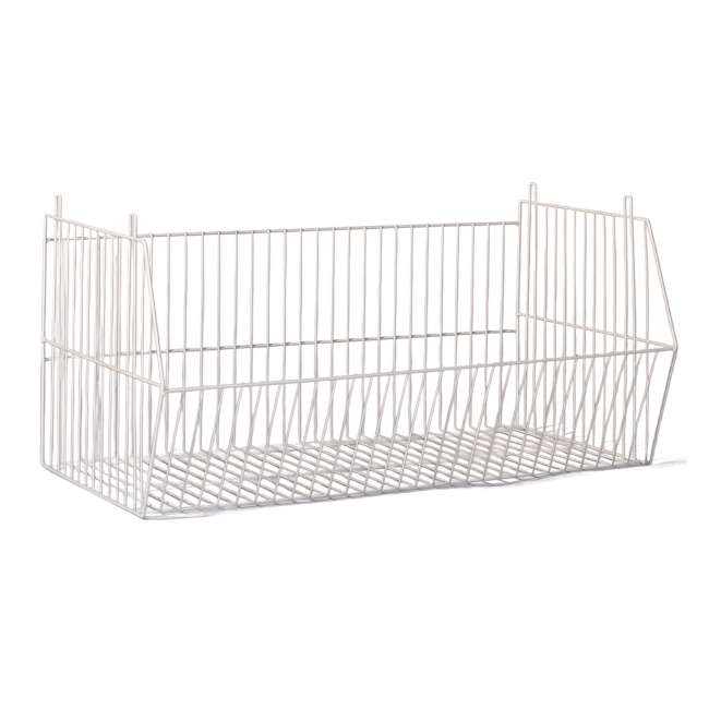 SW steel stacking, similar to stacking baskets, mesh stack baskets,display basket from wire worx,trolleyquip.