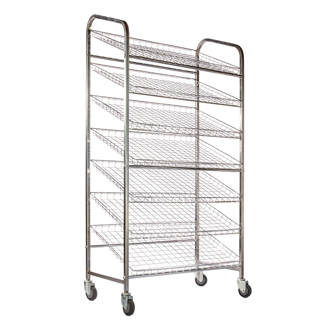 SW wire mesh bread, similar to bread trolley, display trolley from linvar,displayrite.