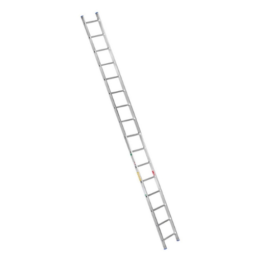 Supplywise ladder similar to the Linvar 16-step aluminium lean-to ladder, 4.9m height, silver finish.