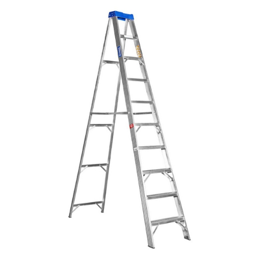 Supplywise step ladder similar to the Makro aluminium 10-step single sided step ladder, 3.02m height.