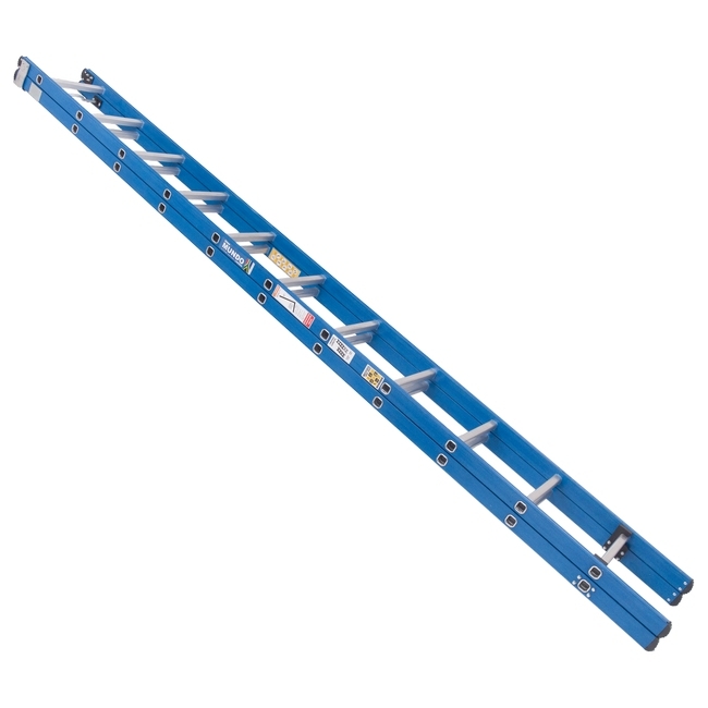 Supplywise extension ladder similar to the Makro fibreglass extension ladder, 9m, medium duty, slip-resistant feet.