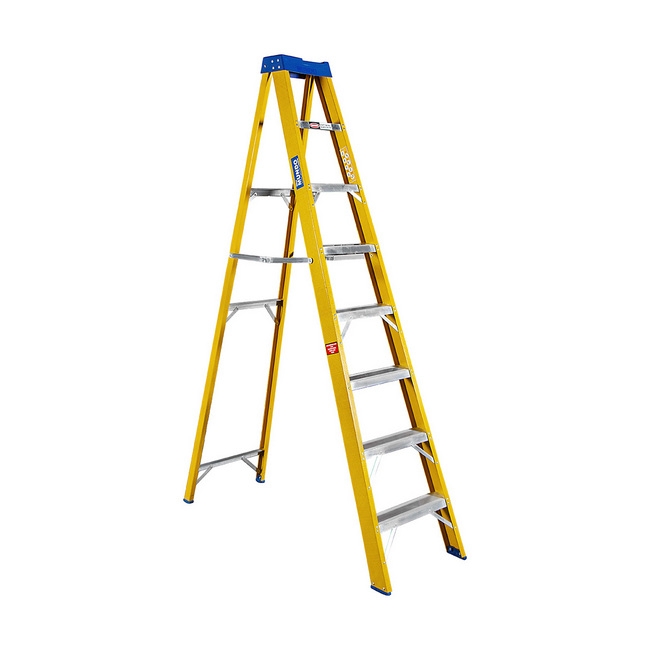 Supplywise step ladder similar to the Makro industrial 8-step single sided fibreglass ladder, 2.4m height.