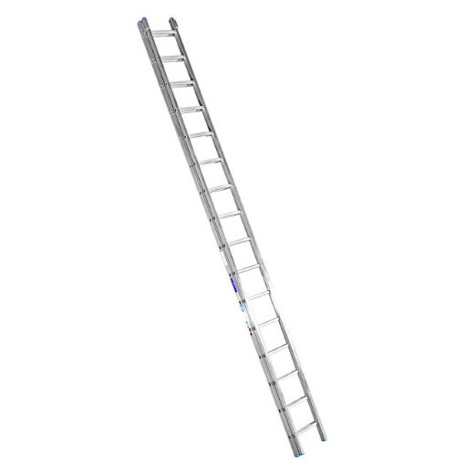 Supplywise extension ladder similar to the Mica medium duty aluminium extension ladder with 32 rungs, 9m height.