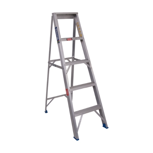 Supplywise step ladder similar to the Builders Warehouse silver aluminium 7-step ladder, 1.8m height, single sided.
