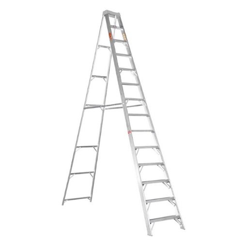 Supplywise step ladder similar to the Trojan Trolley heavy duty aluminium step ladder, 14 steps, 4.2m height.
