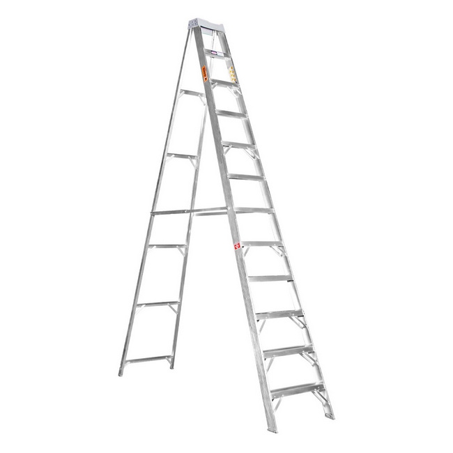 Supplywise step ladder similar to the Buco heavy duty 12-step aluminium step ladder, 3.6m height, silver.