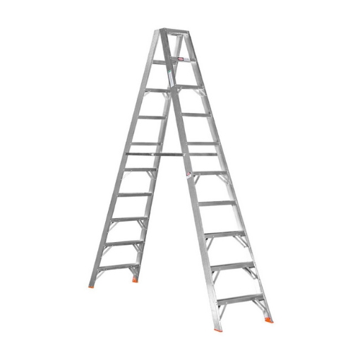 Supplywise step ladder similar to the Leroy Merlin heavy duty 10-step double sided aluminium step ladder, 3.0m high.