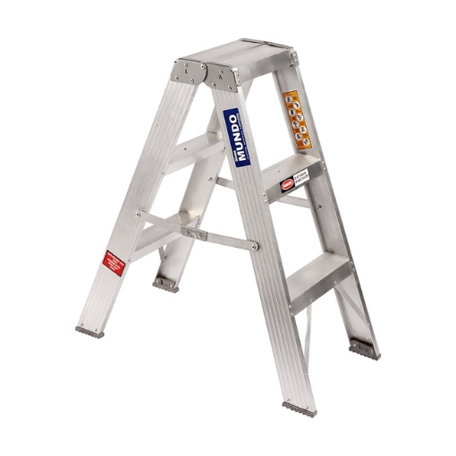Supplywise step ladder similar to the Chamberlains heavy duty 3-step aluminium step ladder, double sided, 0.9m.