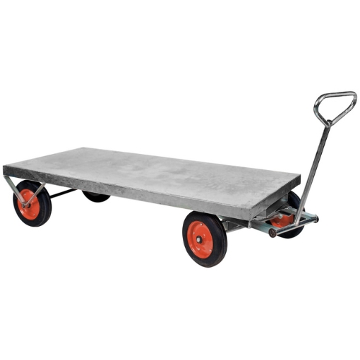Supplywise steel trolley similar to the SA Ladder heavy-duty steel turntable trolley, 183x91x50 cm, 700kg capacity.