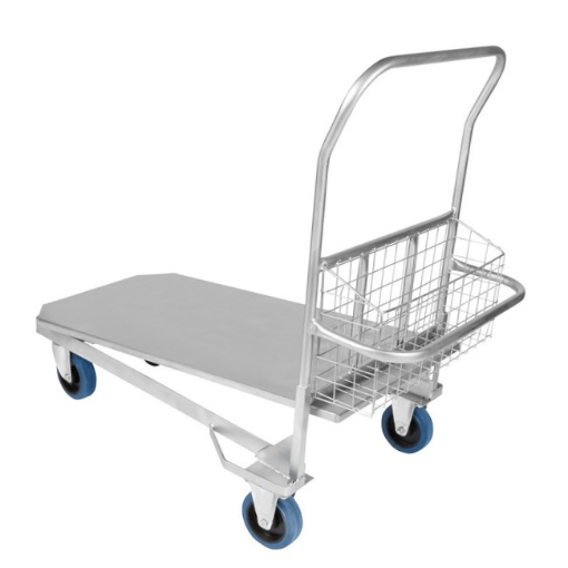 Supplywise shopping trolley similar to the Builders Warehouse steel shopping trolley with 200kg capacity, 117x58x110 cm size.