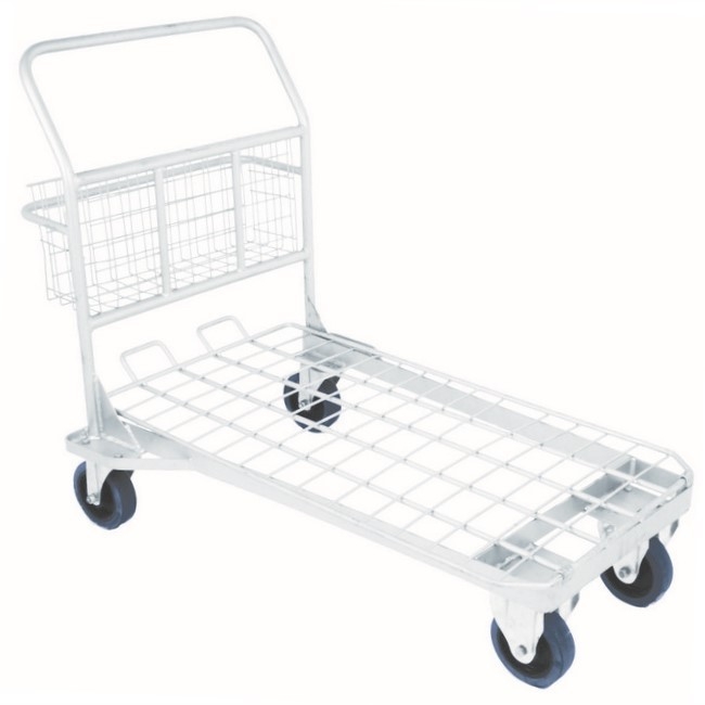 Supplywise steel trolley similar to the Trojan Trolley steel mesh deck trolley with 700kg capacity for warehouses.
