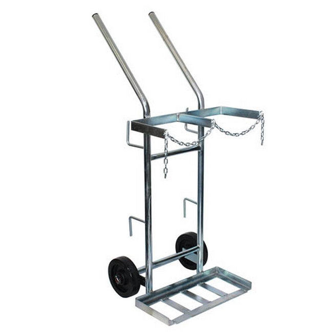 Supplywise steel trolley similar to the Buco steel gas cylinder trolley with 200kg capacity and safety chain.