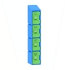 Picture of Plastic Locker - Solid Door - Slant Top - 4 Tier - 45.5 x 31 x 193cm