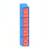 Picture of Plastic Locker - Solid Door - Slant Top - 4 Tier - 45.5 x 31 x 193cm
