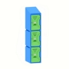 Picture of Plastic Locker - Solid Door - Slant Top - 3 Tier - 45.5 x 31 x 148 cm