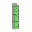 Picture of Plastic Locker - Solid Door - Slant Top - 3 Tier - 45.5 x 31 x 148 cm