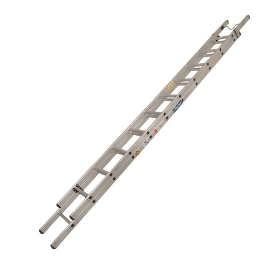 Supplywise extension ladder similar to the Mica aluminium extension ladder, 3.43 to 6.0m, medium duty, silver.