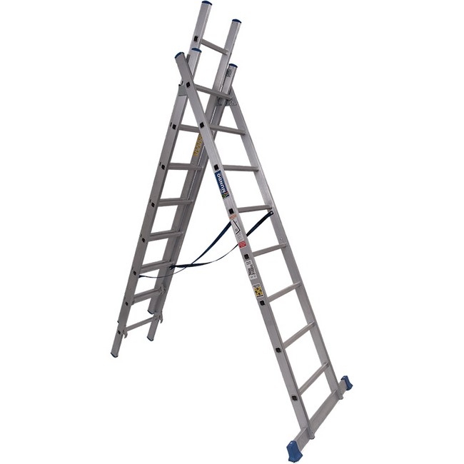 Supplywise 5 way combination ladder similar to the Game 5-in-1 aluminium ladder, 10 rungs, double-sided, 5.2m height.