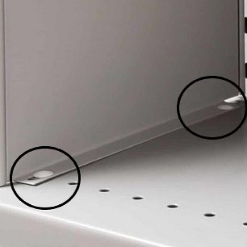 Supplywise bolted shelving shelf clip, similar to the Rs Components white steel shelf clips for uni-angle shelving, pack of 4.