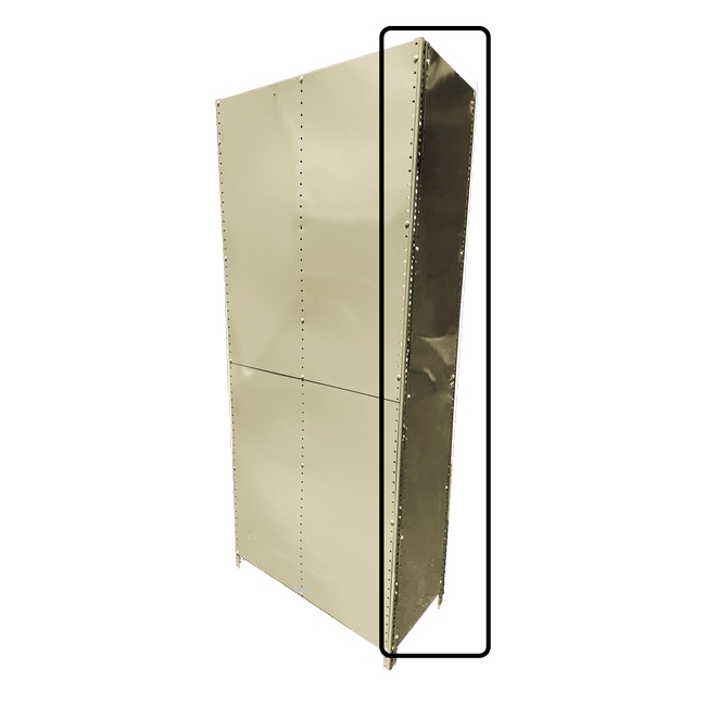 Supplywise bolted shelving panel, similar to the Dexion beige painted steel side panel for bolted shelving, 129.5 x 45.7 cm.