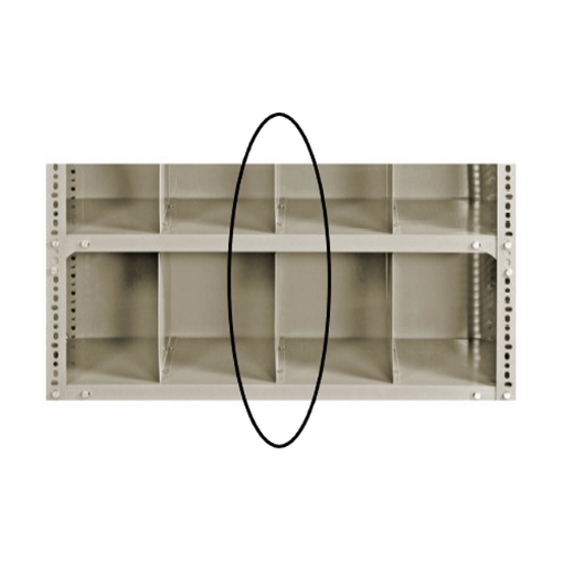 Supplywise bolted shelving shelf divider, similar to the Mr Shelf beige steel shelf divider for bolted shelving, 340 x 381 mm.