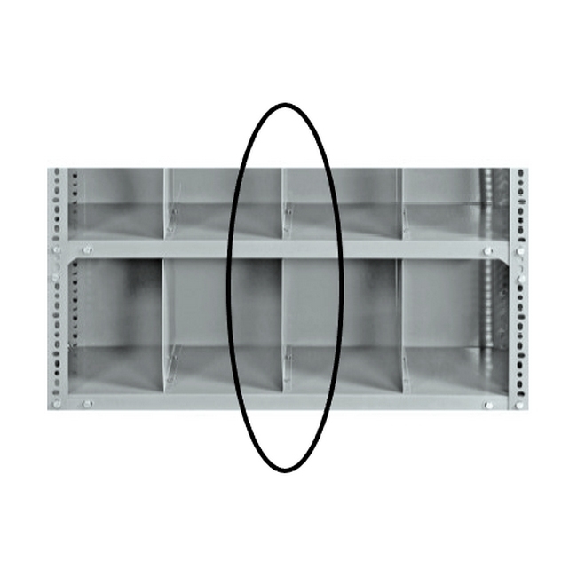 Supplywise bolted shelving shelf divider, similar to the Acrow galvanised steel shelf divider for bolted shelving, 22.8 x 30.5 cm.