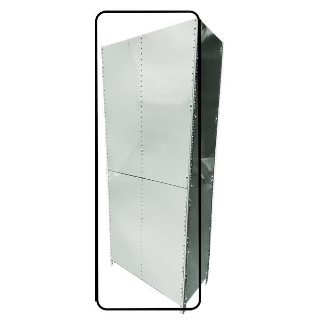 Supplywise bolted shelving panel, similar to the Kk Shelving galvanised steel back panel for bolted shelving, 990 x 914 mm.