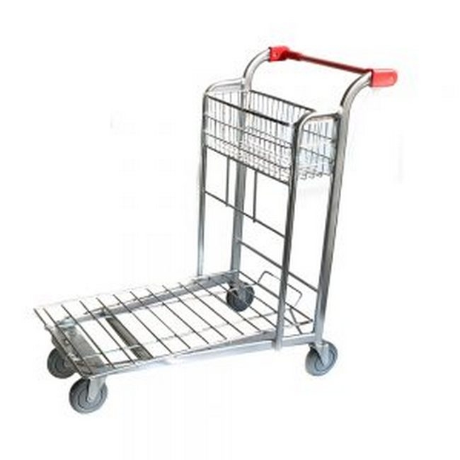 Supplywise steel shopping trolley similar to the Buco silver steel shopping trolley with 160l capacity and wheels.