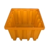 Supplywise's IBC spill containment pallet similar to the Chamberlains black and yellow polyethylene ibc spill pallet, 1300l capacity, 4-way entry.