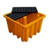 Supply Wise IBC spill containment pallet similar to the Chamberlains black and yellow polyethylene ibc spill pallet, 1300l capacity, 4-way entry.