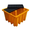 Supply Wise IBC spill containment pallet similar to the Chamberlains black and yellow polyethylene ibc spill pallet, 1300l capacity, 4-way entry.