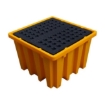 Supplywise IBC spill containment pallet similar to the Chamberlains black and yellow polyethylene ibc spill pallet, 1300l capacity, 4-way entry.