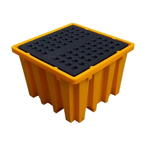 Supplywise IBC spill containment pallet similar to the Chamberlains black and yellow polyethylene ibc spill pallet, 1300l capacity, 4-way entry.