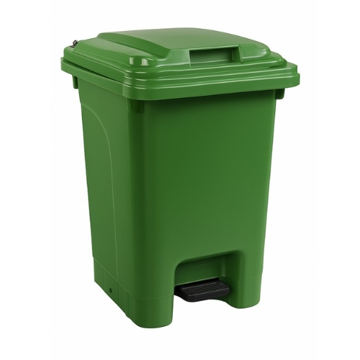 Supplywise 60L green pedal bin similar to the Trojan Trolley green 60l foot-operated plastic pedal bin, ideal for indoor use.