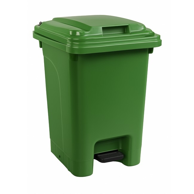 Supplywise 60L green pedal bin similar to the Trojan Trolley green 60l foot-operated plastic pedal bin, ideal for indoor use.