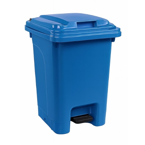 Supplywise 60L blue pedal bin similar to the Trojan Trolley 60l blue foot-operated plastic pedal bin, ideal for home or office use.