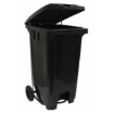 Supply Wise 120L foot pedal bin similar to the Sa Ladder black 120l foot-operated pedal bin with wheels for indoor/outdoor use.