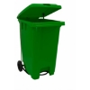 Supply Wise 120L foot pedal bin similar to the Cashbuild green 120l foot-operated wheelie bin with lid and rubber wheels.