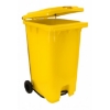 Supply Wise 240L foot pedal bin similar to the Caslad yellow 240l foot-operated pedal bin with wheels for indoor/outdoor use.