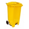Supplywise 240L foot pedal bin similar to the Caslad yellow 240l foot-operated pedal bin with wheels for indoor/outdoor use.