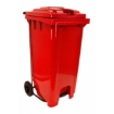 Supplywise 240L foot pedal bin similar to the Castor And Ladder red 240l foot-operated pedal bin with wheels, made of durable plastic.