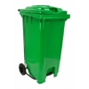 Supplywise 240L foot pedal bin similar to the Builders Warehouse green 240l foot-operated pedal bin with wheels for indoor/outdoor use.