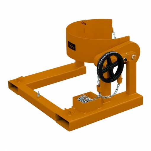 Supplywise Heavy Duty Drum Handling Equipment similar to the Linvar yellow steel drum handling carrier with 680kg capacity and chain rotation.