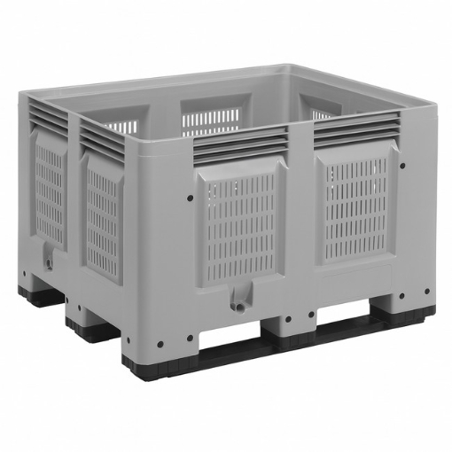 Supplywise perforated plastic bulk bin similar to the Adendorff grey perforated plastic bulk bin, 800l capacity, 4-way forklift entry.