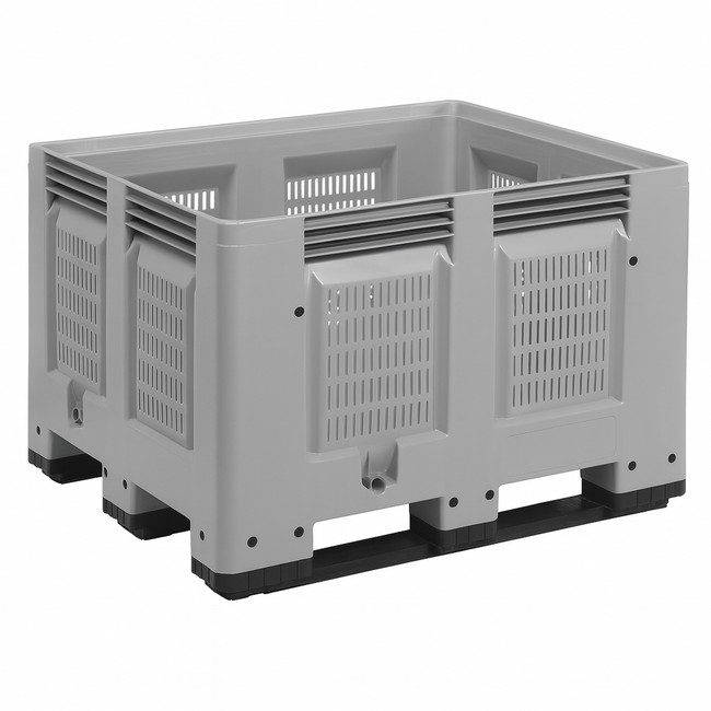 Supplywise perforated plastic bulk bin similar to the Adendorff grey perforated plastic bulk bin, 800l capacity, 4-way forklift entry.