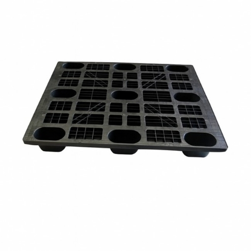 Supplywise light duty plastic pallet similar to the Chamberlains black plastic pallet, light duty, nestable, 120x100x13.5 cm, 4-way entry.